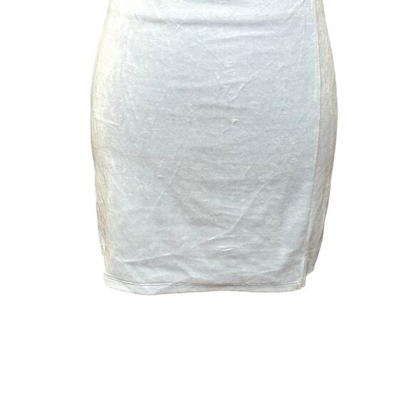 Elodie Mini Pull On Skirt Bodycon Velour Texture Stretchable Light Blue W S NWOT - Picture 3 of 9